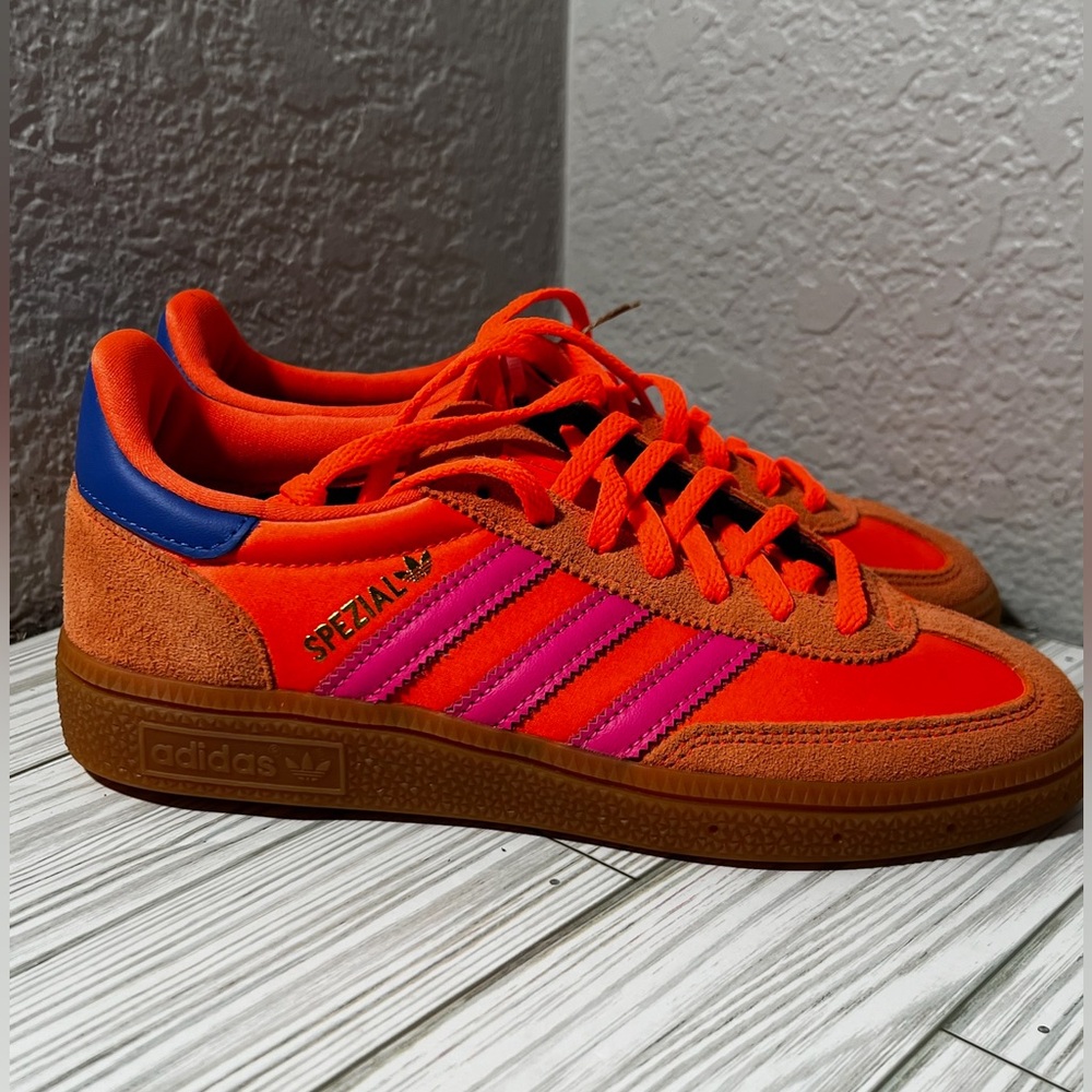 Adidas handball spezial women’s sneaker shoes Orange Pink size 5.5 JH5659 - Picture 4 of 12